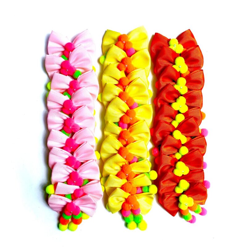 Laços Médios com Aplique Pompom - 30 unidades