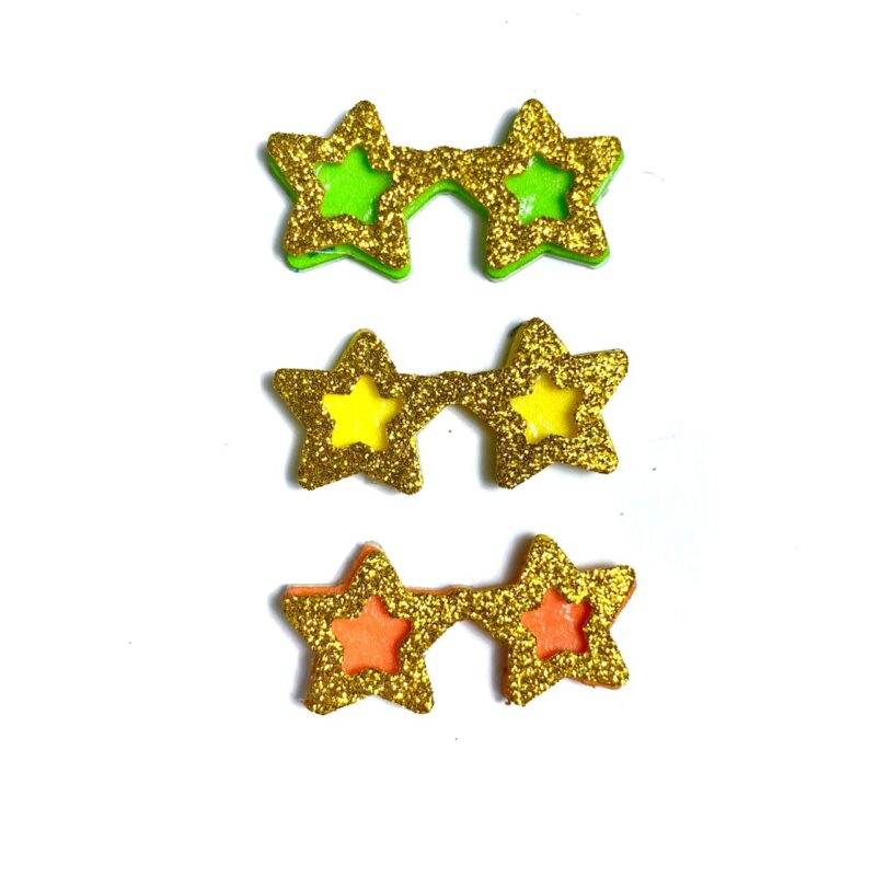 Adesivo Carnaval Óculos Estrela Dourada - 20 unidades