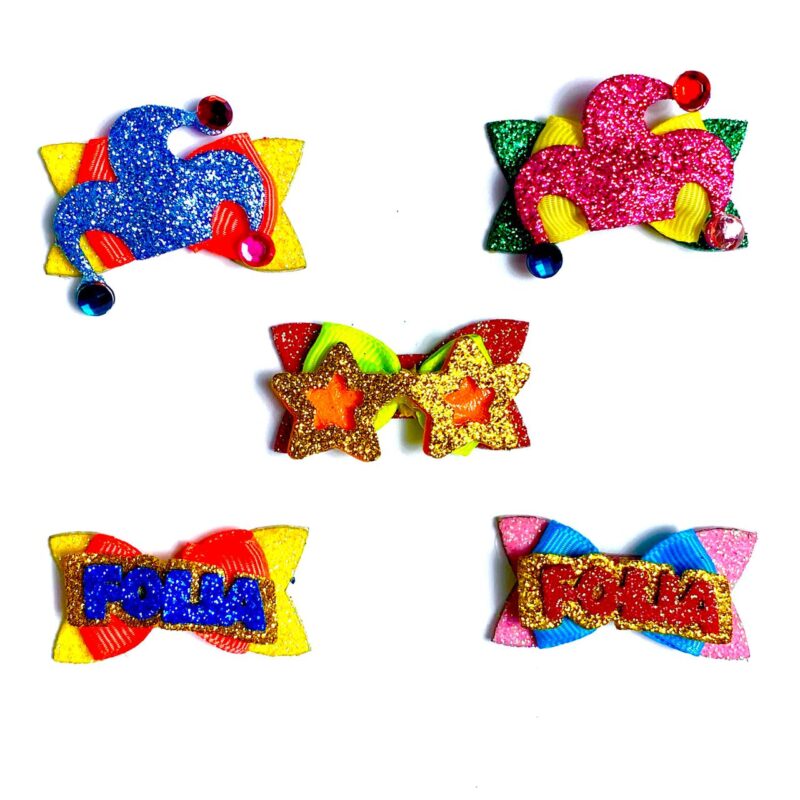 Laços Adesivos Carnaval Coloridos Sortidos - 20 unidades