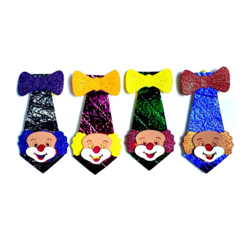 Gravatas Médias Carnaval Aplique Palhaço - 10 unidades