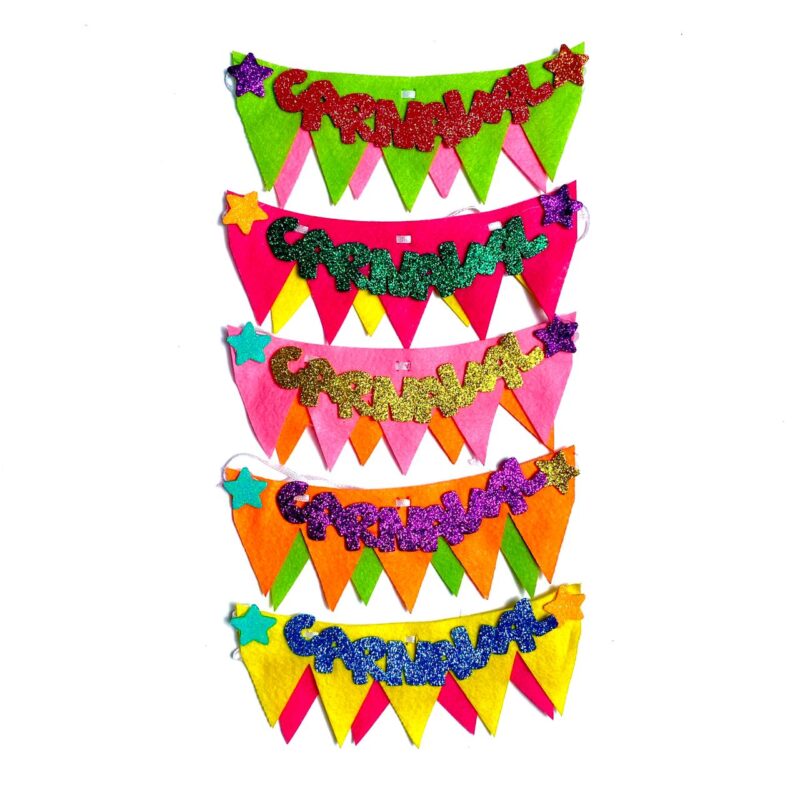 Gargantilhas Carnaval em Feltro Coloridas - 10 unidades