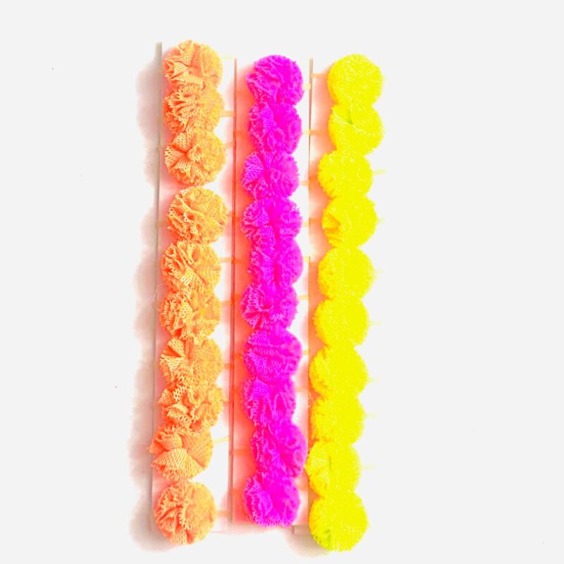 Penteado Pompom Malha Fluorescente - 30 unidades