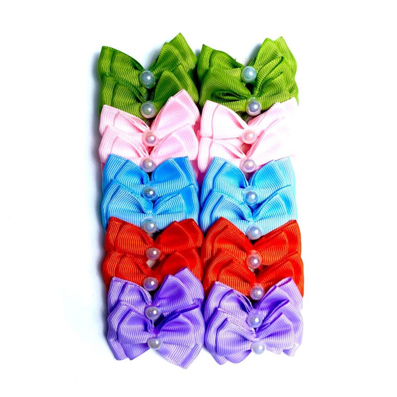 Laços Médios Duplo Aplique Pérola - 20 unidades