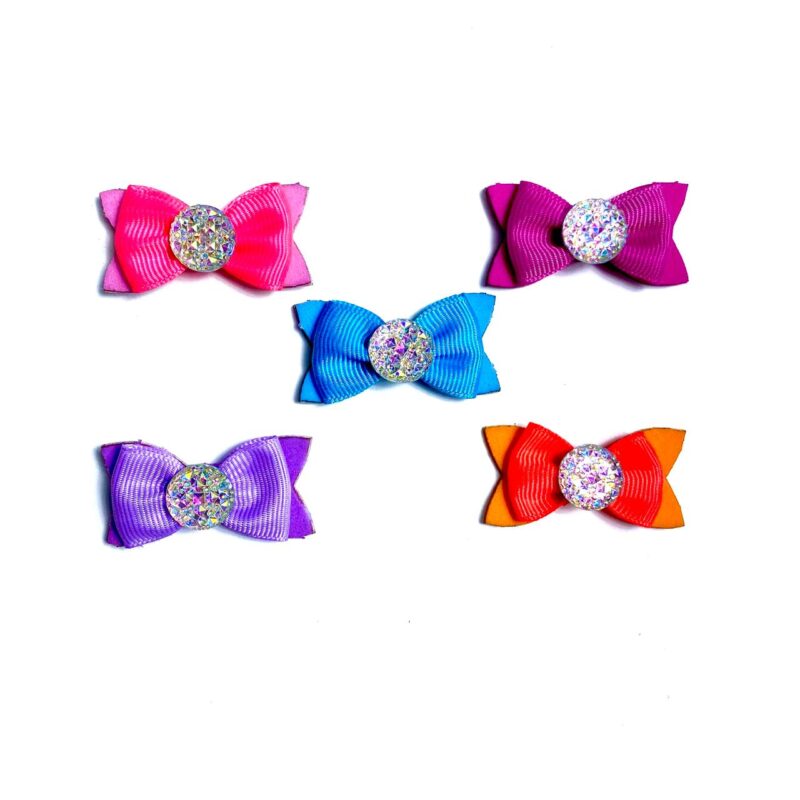 Laços Médios Adesivos Aplique Redondo Brilhante - 20 unidades