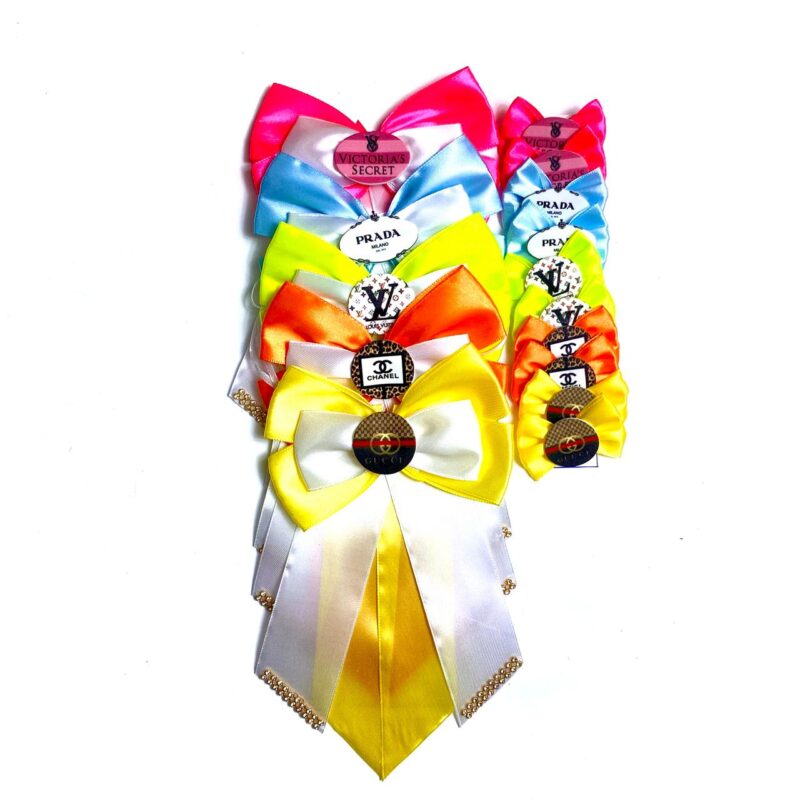 Conjunto Gargantilhas Gigantes e Laços Grifes - 15 unidades