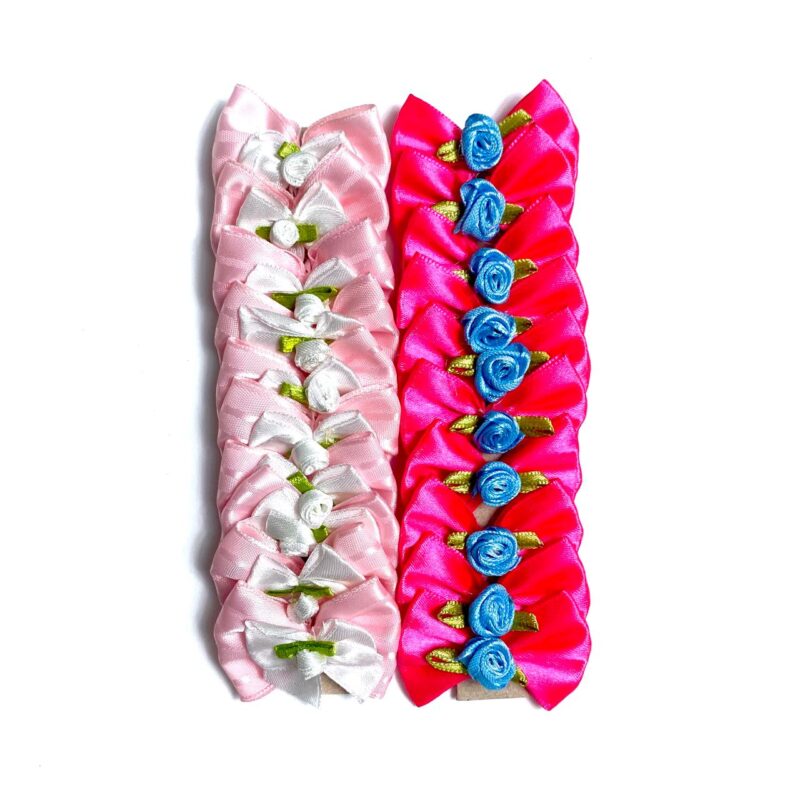 Laços Médios Rosa Rococó - 20 unidades