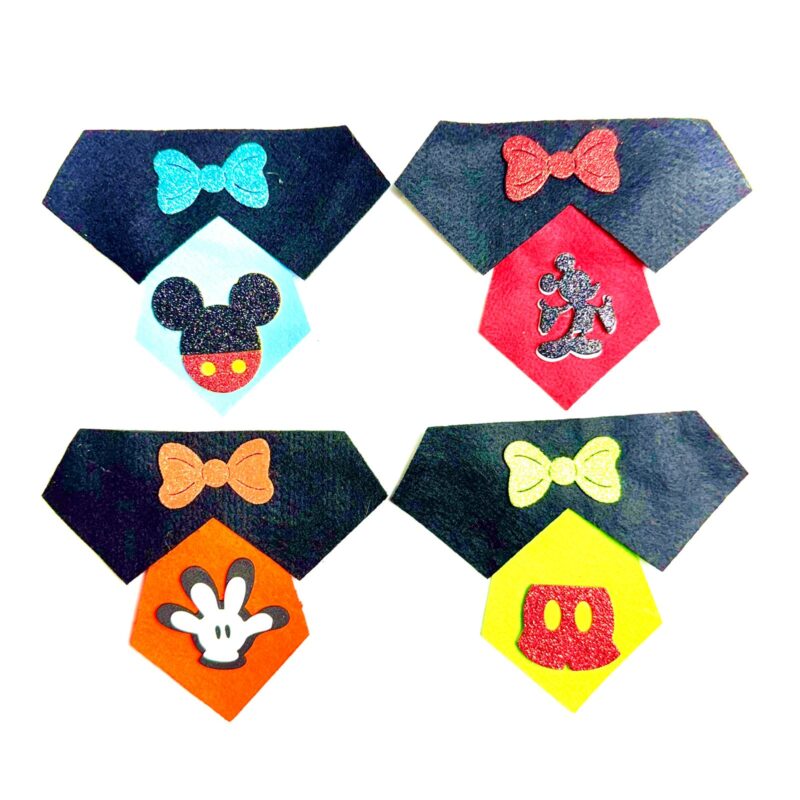 Gravata Colarinho Média Feltro Mickey Mouse - 10 unidades