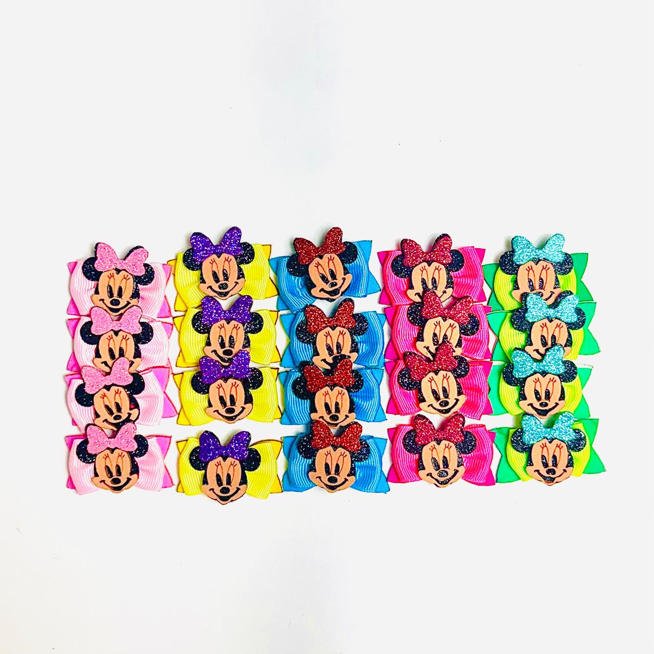 Laços Médios Adesivos Minnie Mouse - 20 unidades