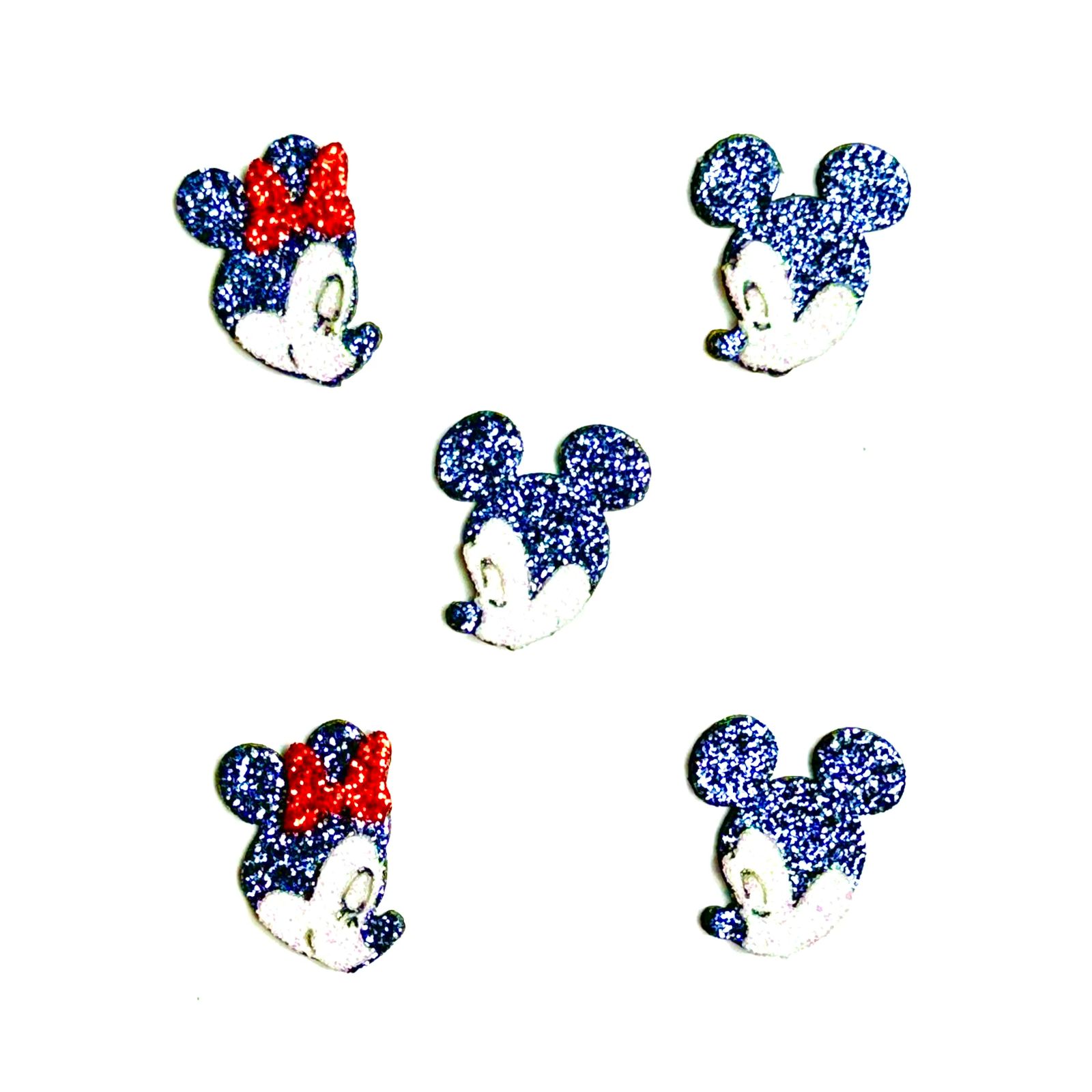 Adesivo Mickey e Minnie Lado Luly Biju - 12 unidades