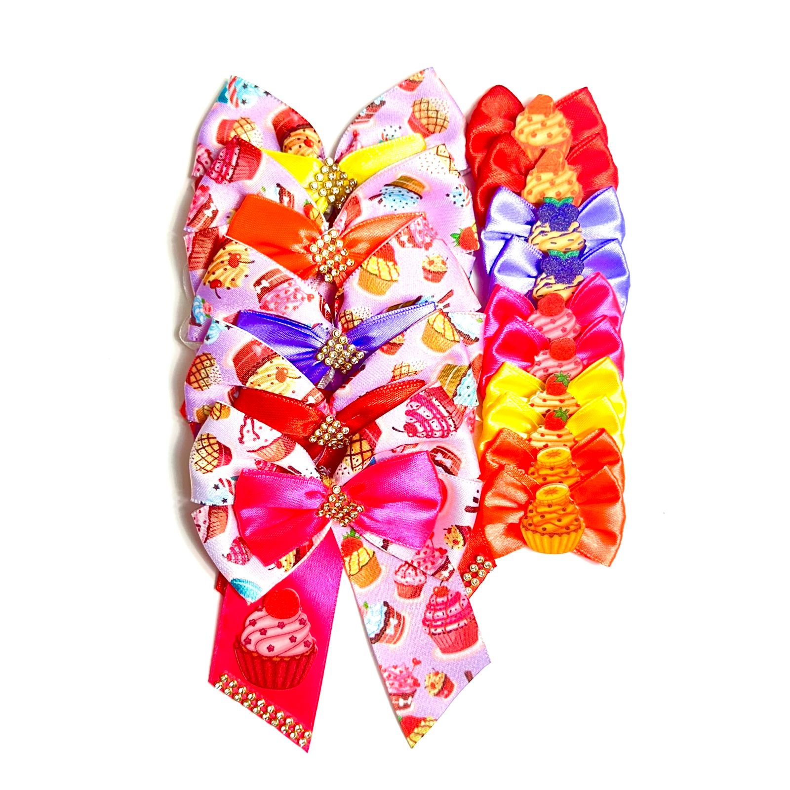 Conjunto Gargantilhas e Laços Cupcake - 15 unidades