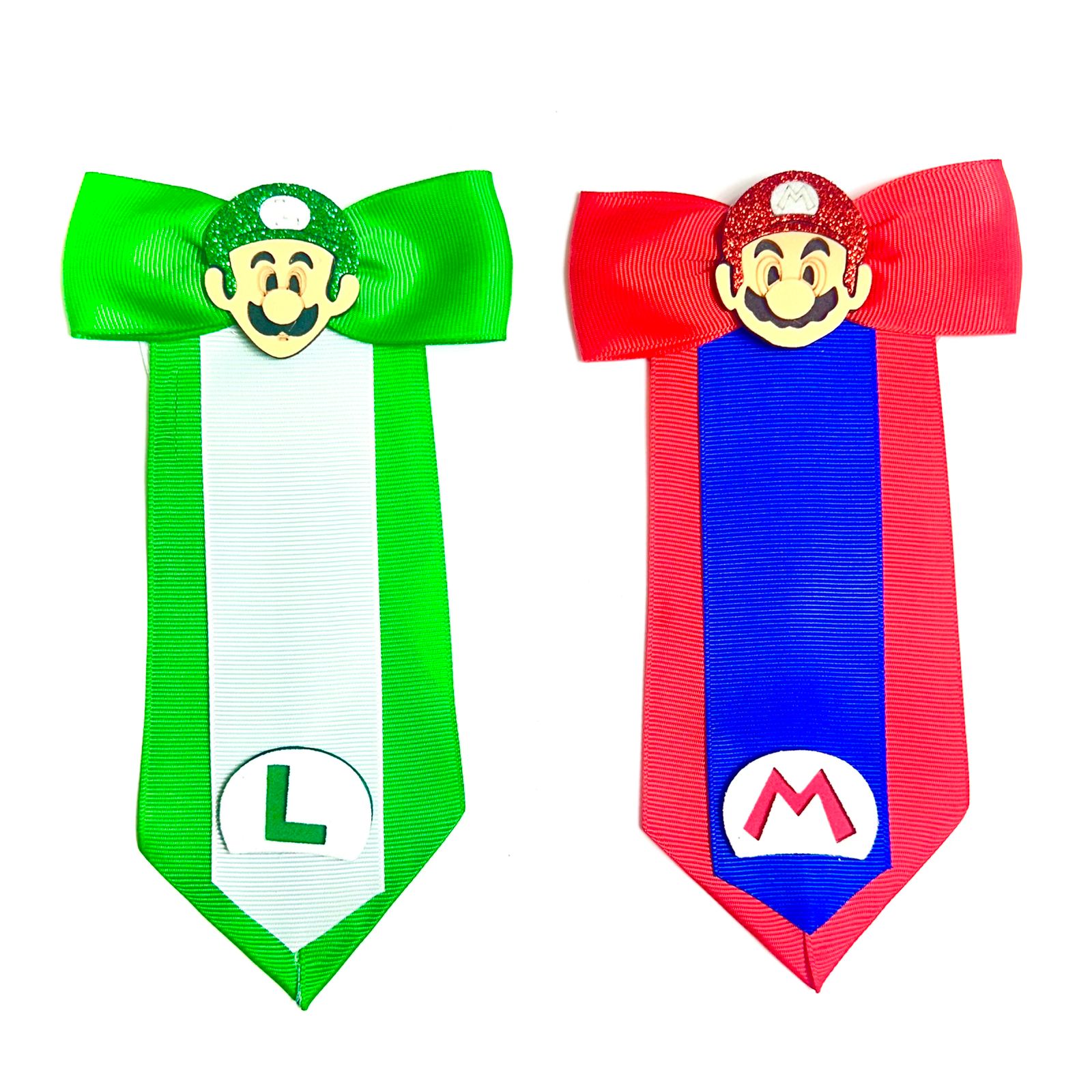 Gravata Gigante Mario e Luigi - 10 unidades