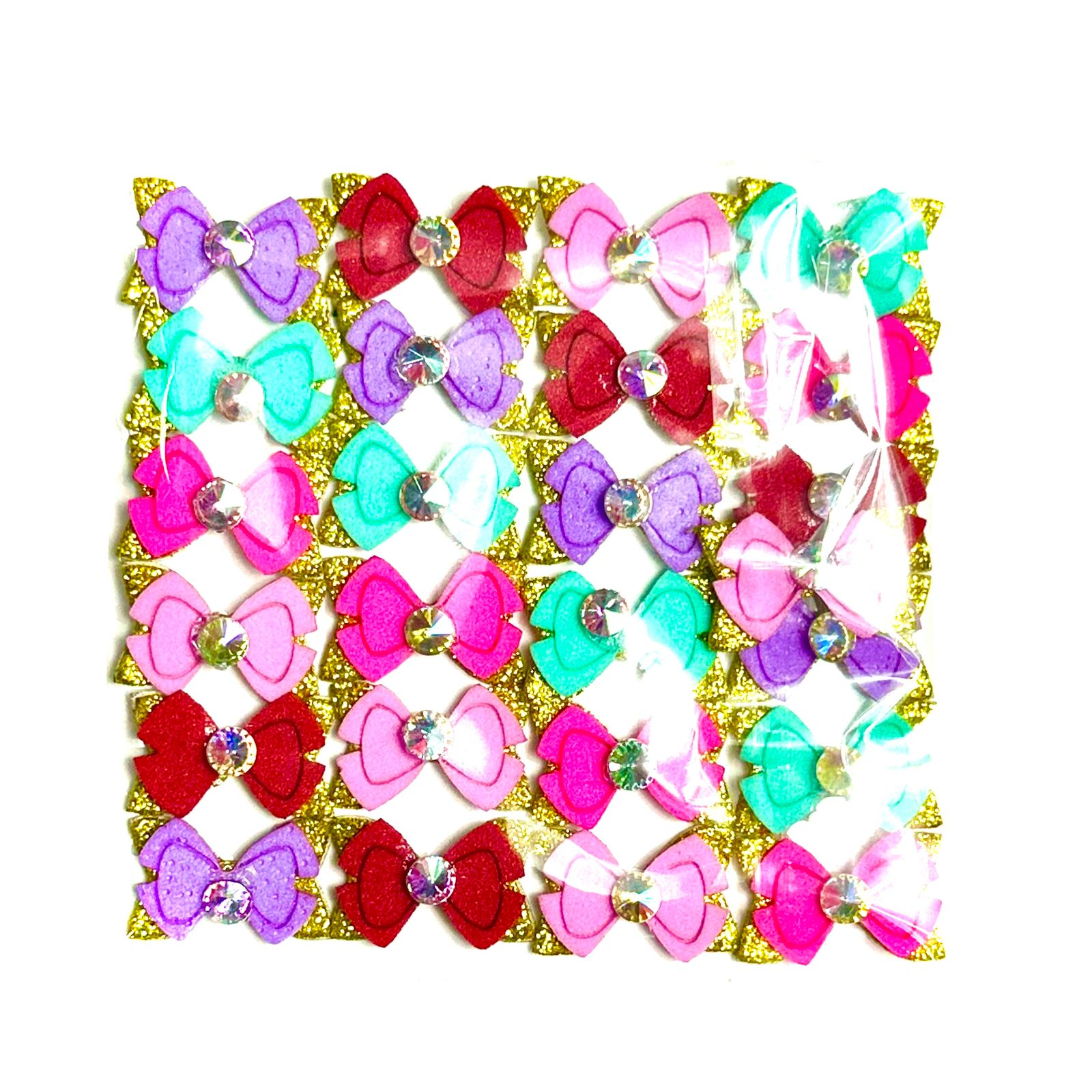 Adesivo Laço com Strass - 25 unidades