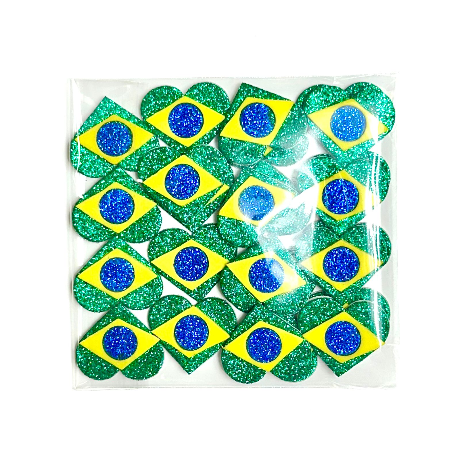 Adesivo Coração Brasil - 25 unidades