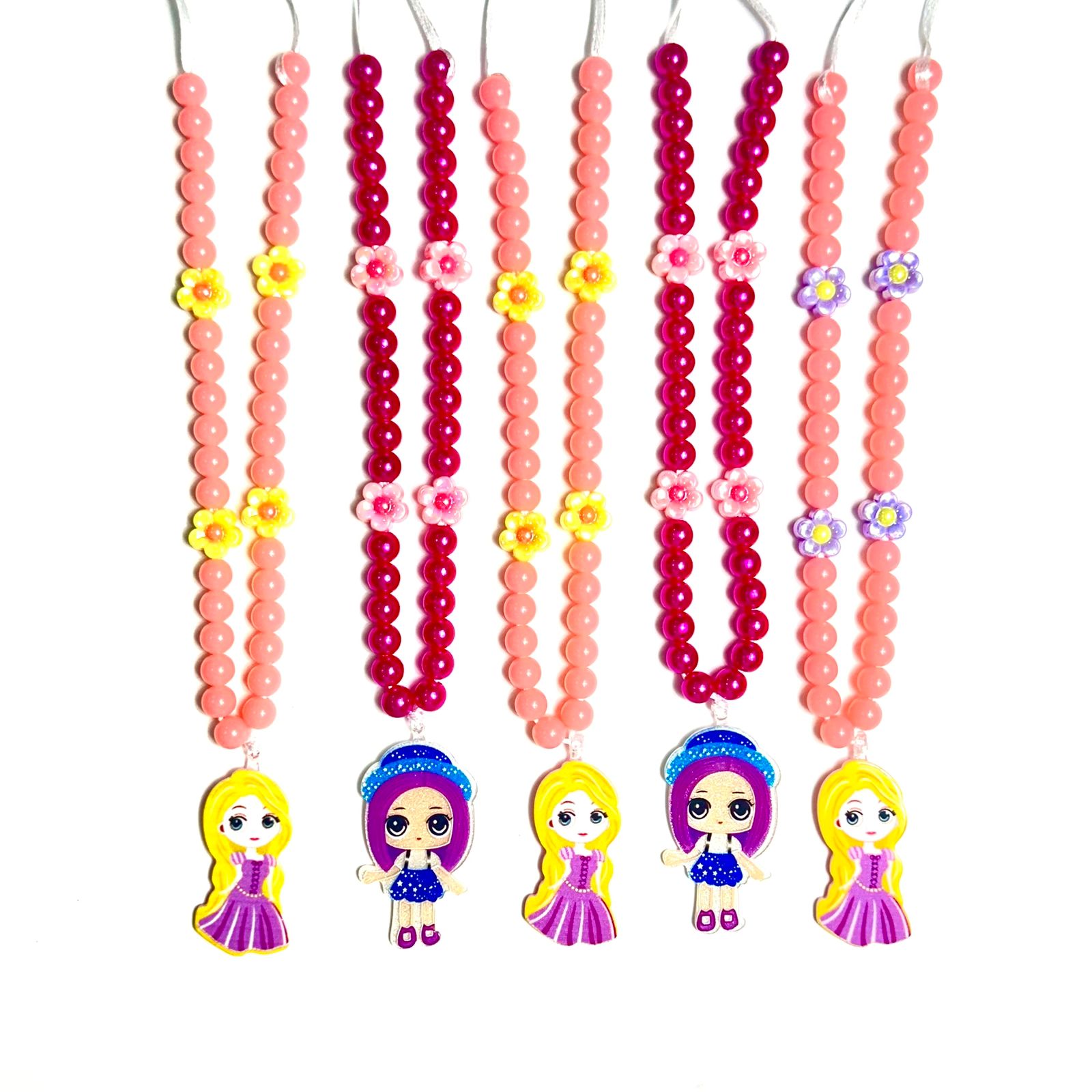 Colar Grande Rapunzel e LOL - 5 unidades