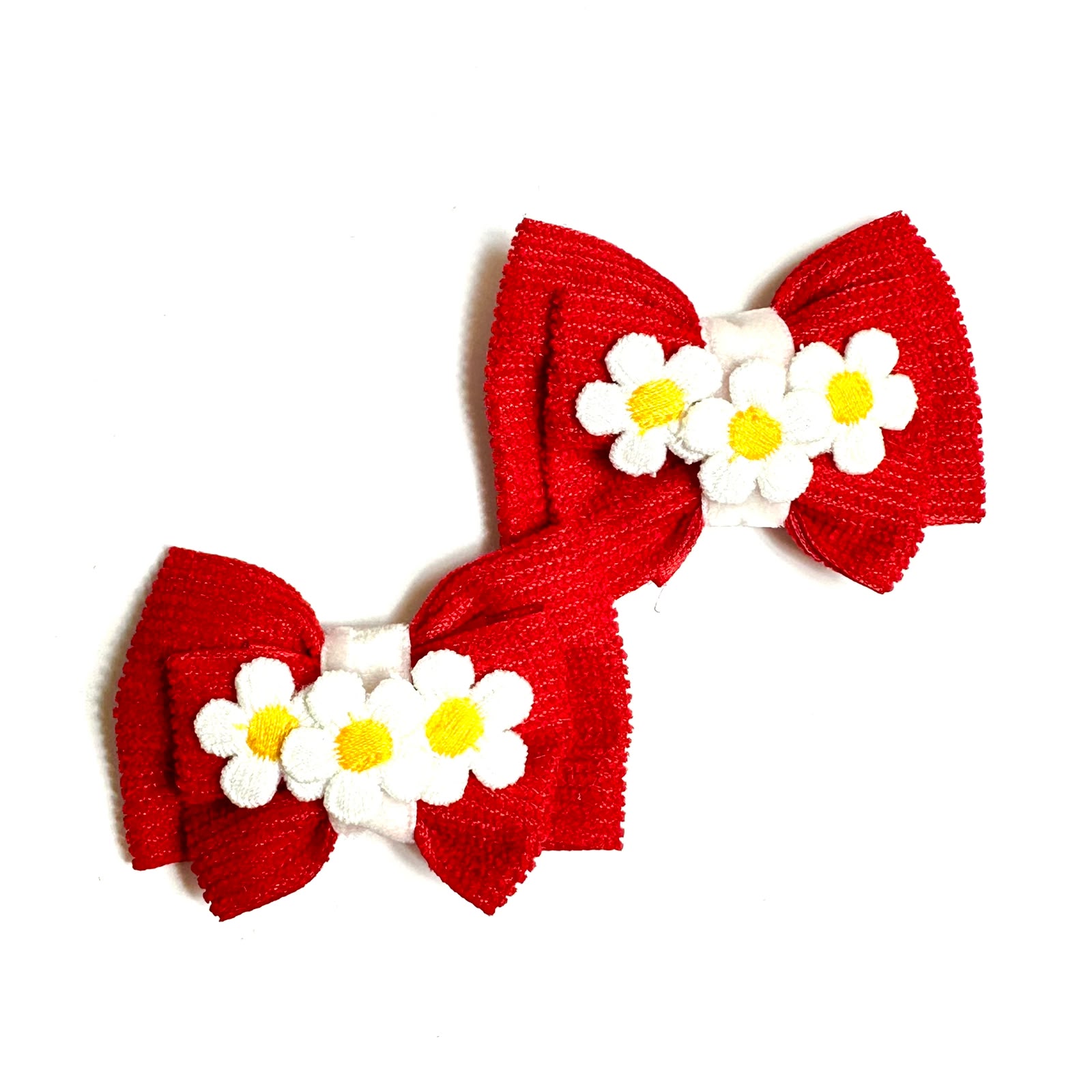 Laços Médios Luxo Flores Branca – 2 unidades