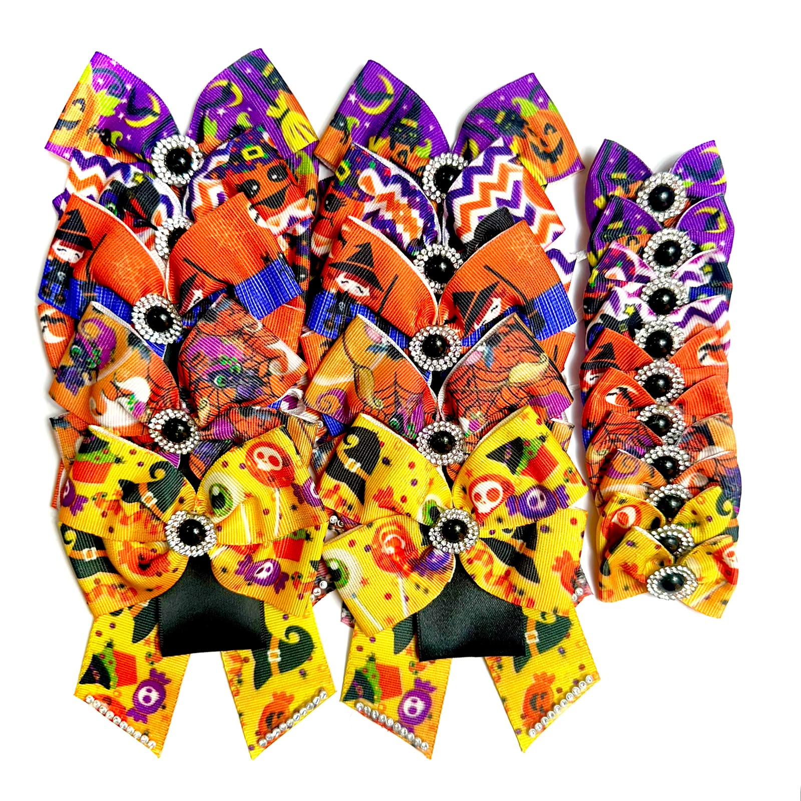 Conjunto Gargantilhas e Laços Médios Halloween - 20 unidades