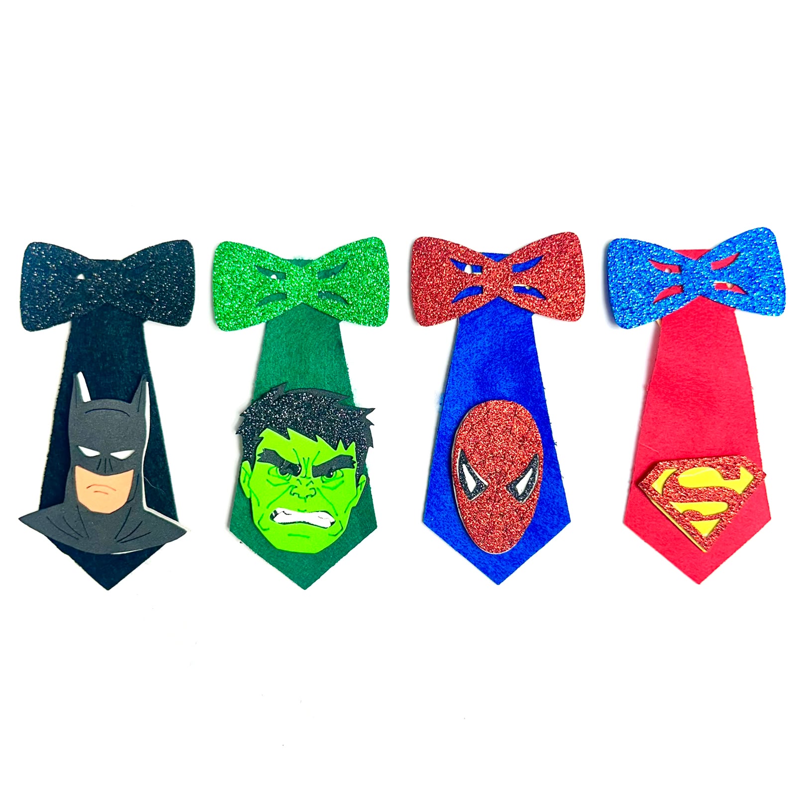 Gravatas Médias Feltro Aplique EVA Hérois (2) - 10 unidades
