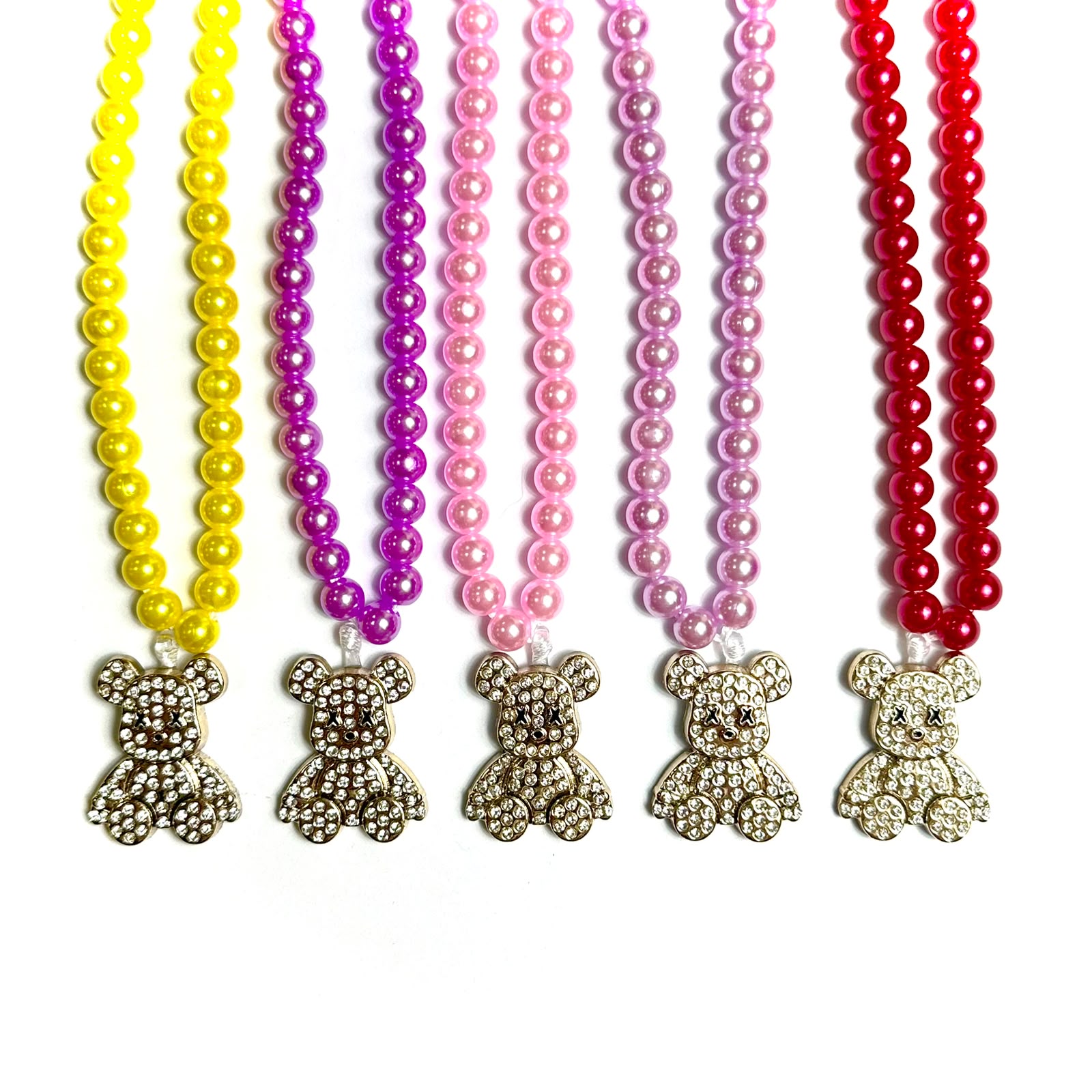 Colar Ursinho Strass - 5 unidades