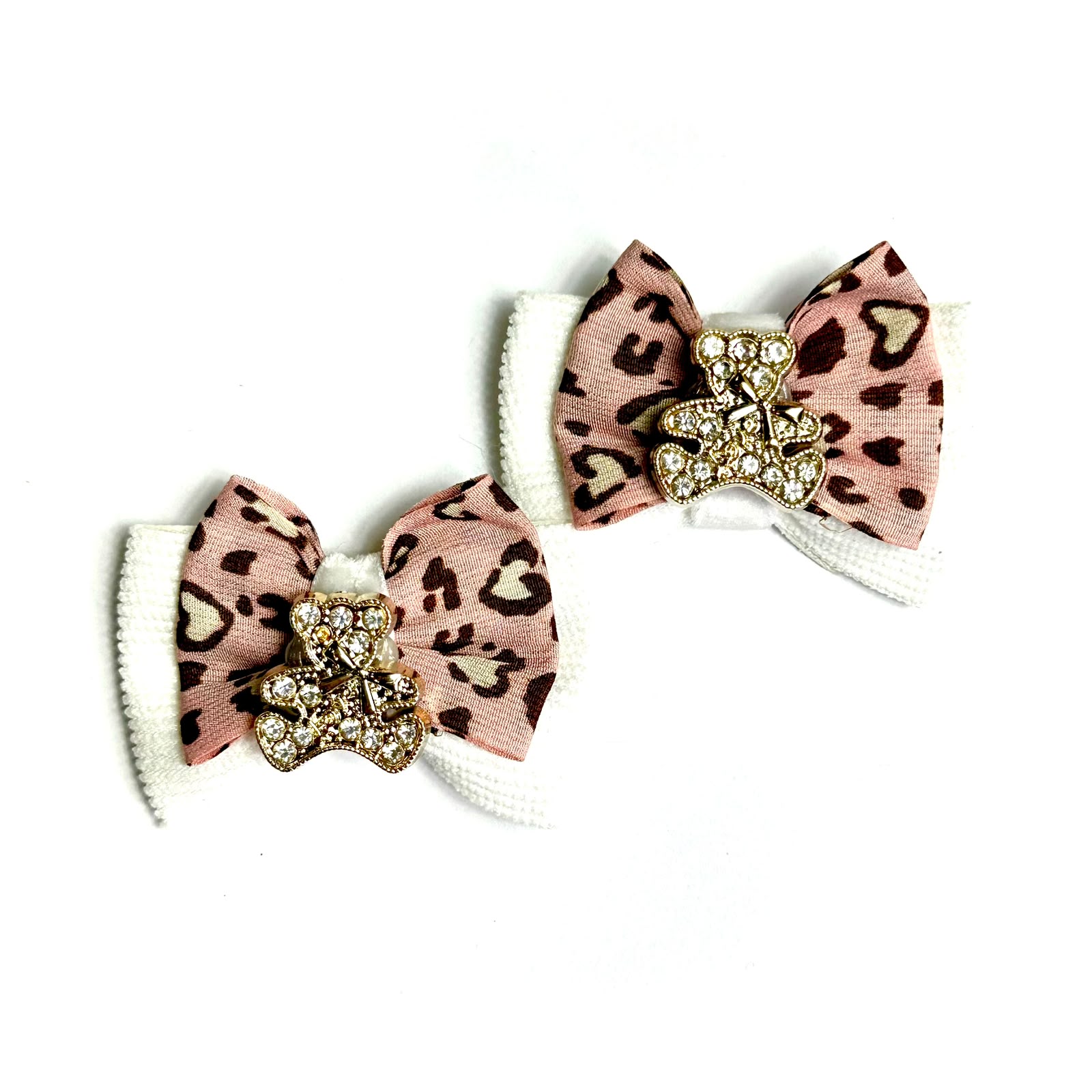 Laços Médios Luxo Urso Strass – 2 unidades
