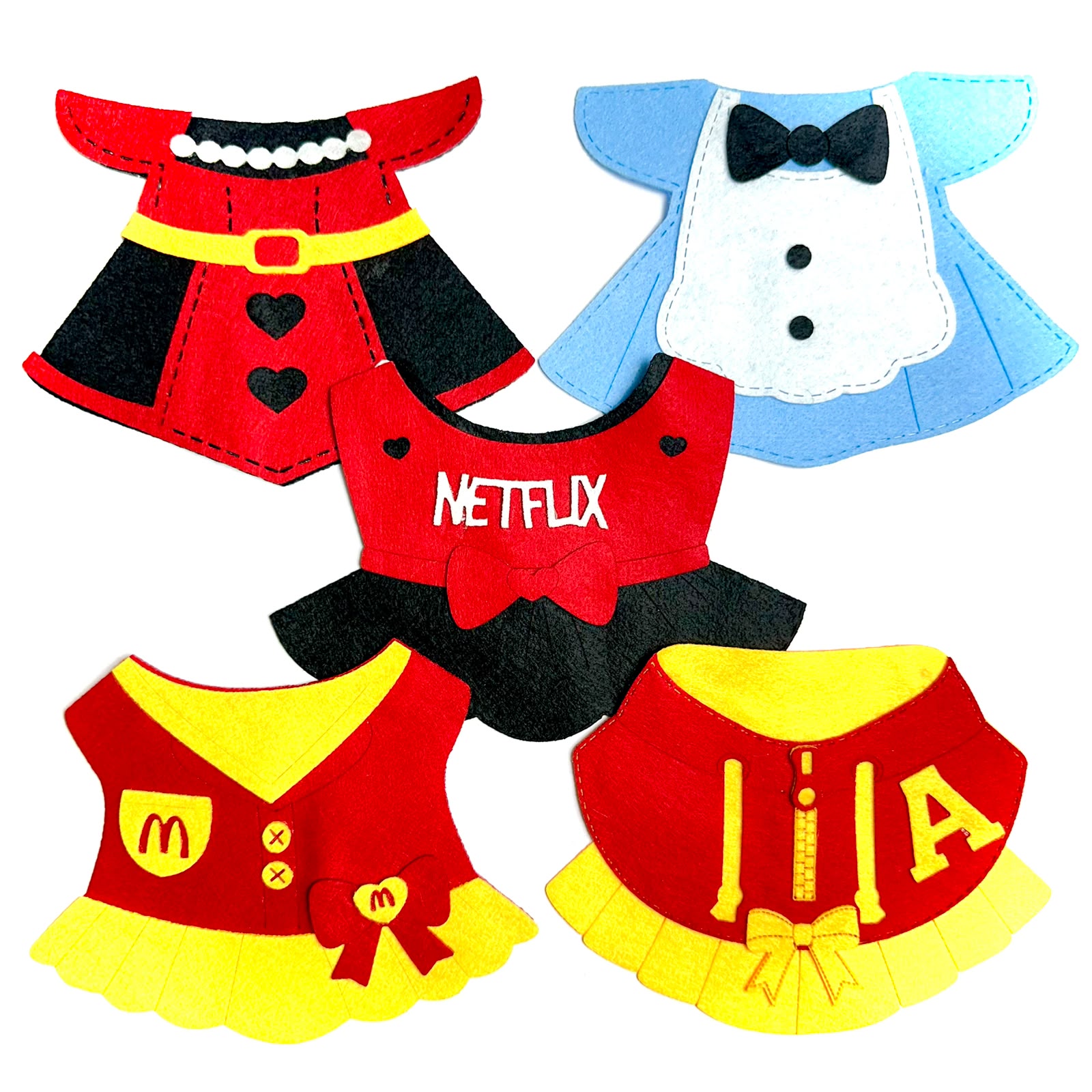Golas Médias Vestidos Sortidos – 5 unidades