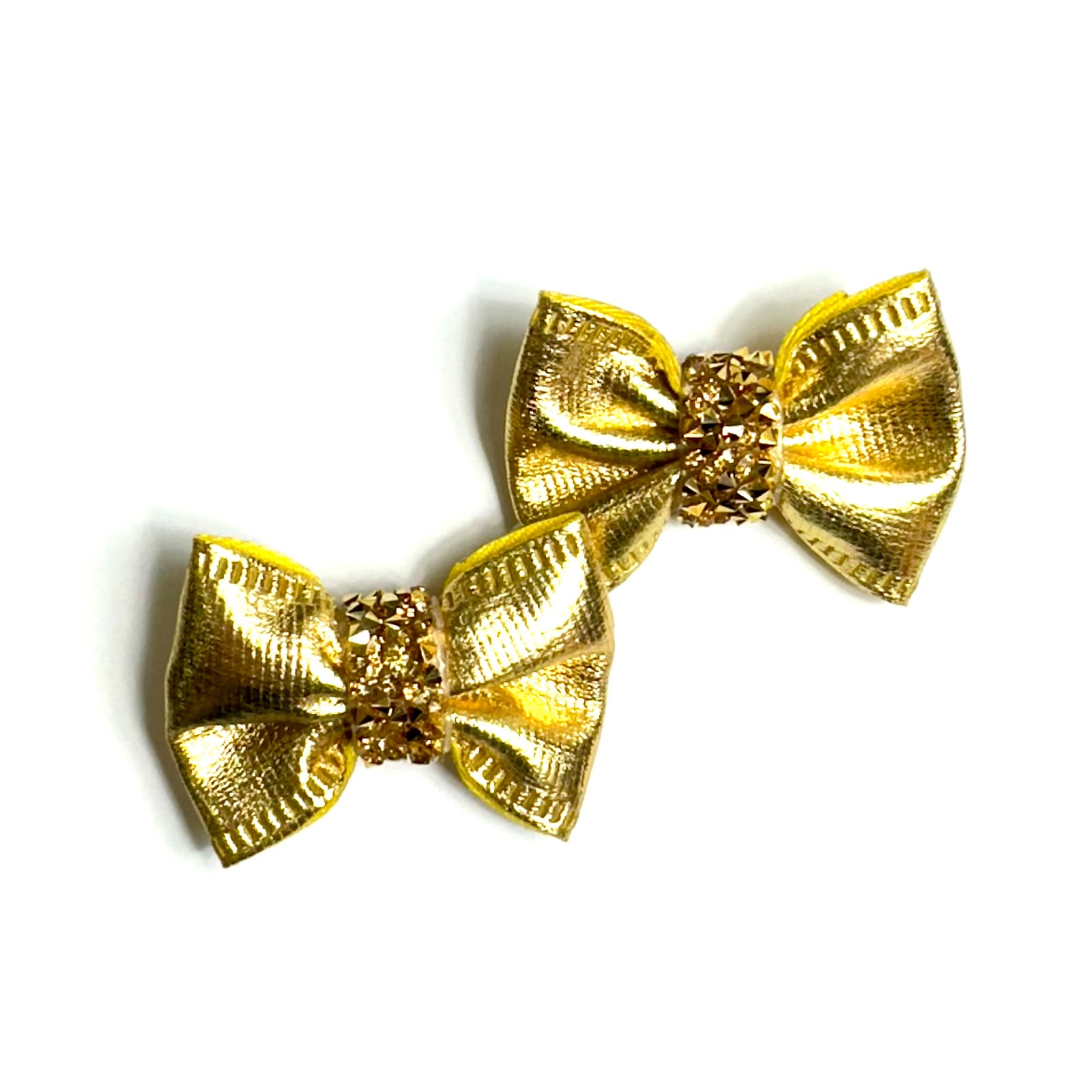 Laços Médios Luxo Dourado Brilhante – 2 unidades