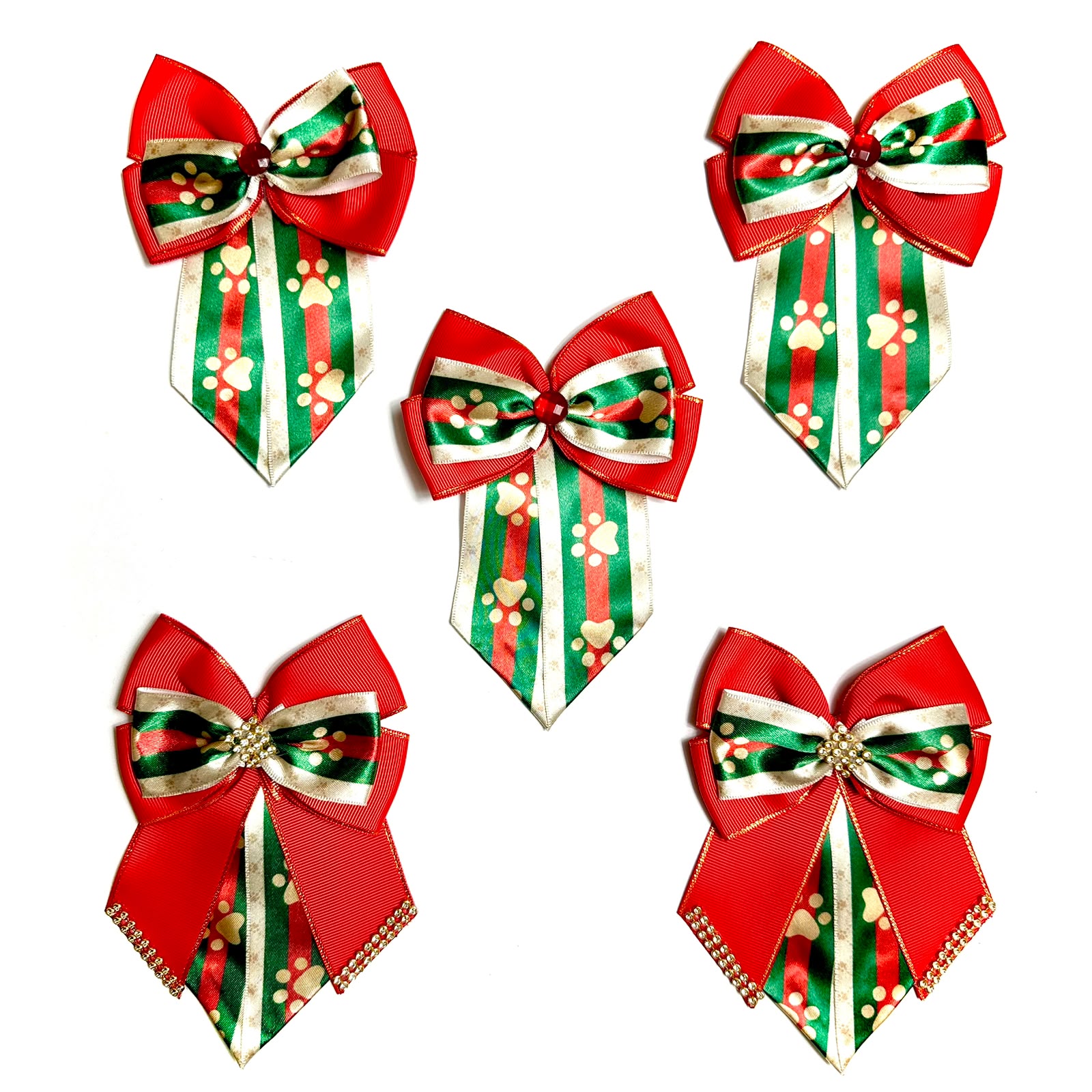 Kit Gargantilhas e Gravatas Natalina Vermelho – 10 unidades